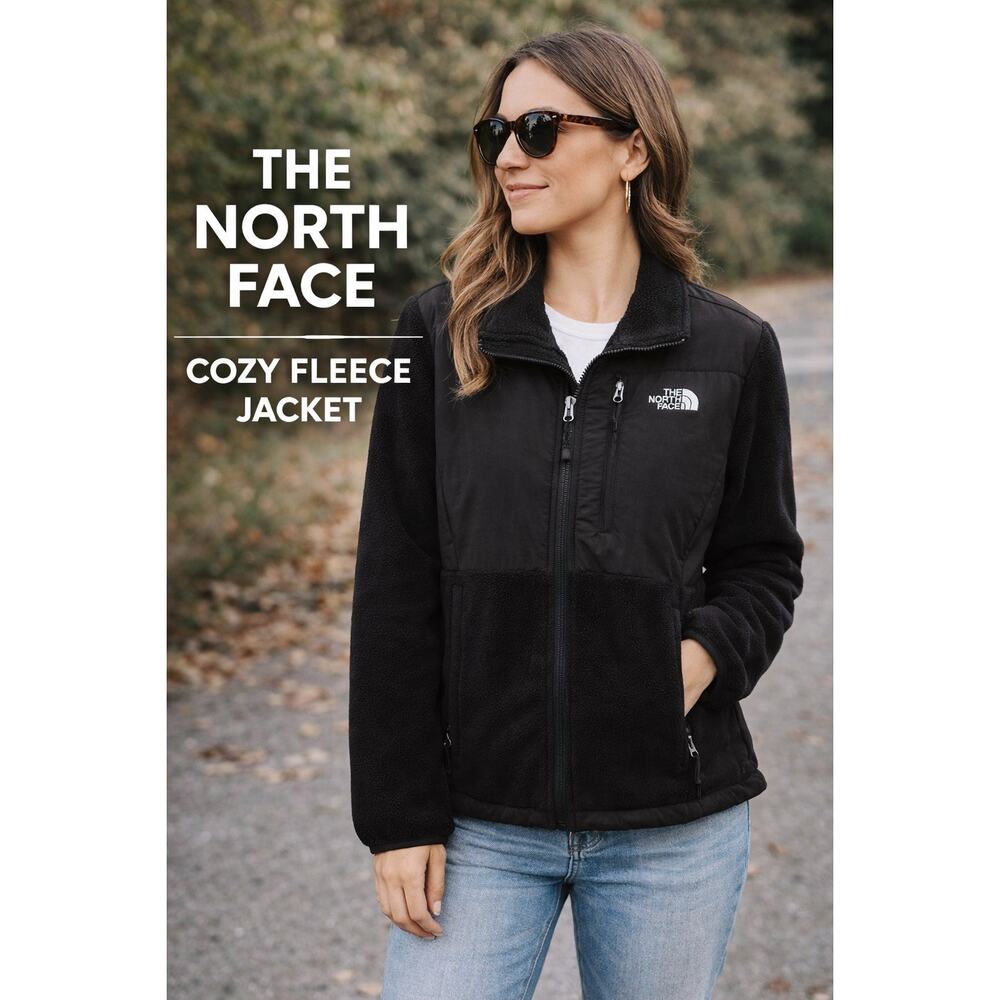 The North Face Black Fleece Jacket Women’s Large Full Zip Denali Style
